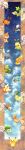  absurdres animal_focus anniversary blue_eyes border bright_pupils brown_border brown_eyes bulbasaur charmander chikorita chimchar claws cloud colored_sclera cyndaquil fire flame-tipped_tail full_body grin happy highres mudkip no_humans open_mouth oshawott pikachu piplup poke_ball_symbol pokemon pokemon_(creature) sharp_teeth sky smile snivy squirtle star_(sky) starry_sky starter_pokemon_trio tall_image teeth tepig torchic totodile treecko turtwig white_pupils yellow_sclera yuurakusei 