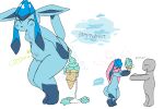 3:2 ambiguous_gender anthro anus blue_blush blue_body blue_fart_cloud blue_fur blush blushing_profusely butt chest_tuft crouching dipstick_tail duo eeveelution english_text extended_arms eyes_closed fart fart_cloud feces feces_on_ground female_(lore) food fur generation_4_pokemon glaceon gloves_(marking) good_girl grey_body hi_res holding_food holding_ice_cream_cone holding_object human ice_cream_cone ice_cream_feces ice_fart katie_(theonetruesinner) leg_markings mammal markings narrowed_eyes nintendo open_mouth pokemon pokemon_(species) pooping pooping_in_ice_cream_cone raised_tail rumbling_stomach scatplay simple_background socks_(marking) sound_effects standing tail tail_markings text theonetruesinner tuft unusual_fart unusual_feces white_background