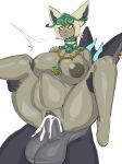abdominal_bulge anthro balls big_balls big_breasts big_ears big_penis bodily_fluids breasts cum cum_inflation cum_inside duo ear_piercing ear_ring eye_roll eyeshadow female female_penetrated full_nelson full_nelson_(legs_held) fur genital_fluids genitals grey_body grey_fur hi_res huge_balls huge_breasts huge_penis inflation makeup male male/female male_penetrating male_penetrating_female mammal mineru nintendo penetration penile penile_penetration penis penis_in_pussy piercing purple_eyeshadow ring_piercing sex simple_background stand_and_carry_position standing standing_sex tears_of_the_kingdom the_legend_of_zelda thick_thighs tozamtr vaginal vaginal_penetration white_background wide_hips zonai