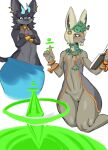 anthro big_ears blue_horn book duo ear_piercing ear_ring eyeshadow female femboy flat_chested fur genitals grey_body grey_fur hi_res horn jewelry makeup male mammal mineru necklace nintendo open_book piercing purple_eyeshadow pussy reading reading_book ring_piercing tears_of_the_kingdom the_legend_of_zelda thick_thighs tozamtr wide_hips zonai
