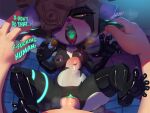 abdominal_bulge absurd_res areola armor big_penis bioluminescence duo ear_play female genitals glowing glowing_genitalia headgear helmet hi_res human humanoid humanoid_pointy_ears imp male male/female mammal markings midna narrowed_eyes nintendo nipples open_mouth penis pointy_ears short_stack the_legend_of_zelda theboogie thick_thighs tongue tongue_out twili twilight_princess wide_hips