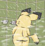  2009 ambiguous_gender butt nintendo pikachu pok&eacute;mon pok&eacute;mon_(species) rousefox shower solo video_games 