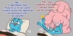 3_fingers 3_toes absurd_res anthro anthro_on_anthro anus balls biped black_eyebrows black_eyes black_markings blue_text bodily_fluids breasts butt butt_slap cartoon_network color_coded_text crouching cubby_chambers cum cum_from_mouth cum_in_mouth cum_inside cum_on_chest dated dialogue domestic_cat duo english_text erection eyebrows eyelashes face_fucking facial_markings fangs feet felid feline felis female female_anthro female_penetrated fingers genital_fluids genitals grey_background head_markings hi_res holidays humanoid_genitalia humanoid_penis interspecies irrumatio lagomorph leporid lying male male/female male_anthro male_penetrating male_penetrating_female mammal markings mature_anthro mature_female mother&#039;s_day nicole_watterson nipples nude nude_anthro nude_female nude_male on_back open_mouth open_smile oral oral_penetration overweight overweight_anthro overweight_male penetration penile penile_penetration penis penis_in_mouth pillow pink_anus pink_balls pink_ears pink_nipples pink_nose pink_penis pink_tongue plantigrade rabbit red_text richard_watterson sequence sex signature simple_background slap small_breasts smile spanking surprise_sex talking_to_another talking_to_partner talking_to_self tapping_out teeth text the_amazing_world_of_gumball toes tongue under_covers whisker_markings x-ray_view