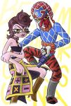 2019 4_fingers baroness_von_bon_bon beppi_the_clown boots clothing clown crossover digital_drawing_(artwork) digital_media_(artwork) duo female fingers footwear guido_mista gun handgun human humanoid jojo&#039;s_bizarre_adventure jojo_pose killb94_(artist) male mammal pose ranged_weapon revolver shoes sweater topwear trish_una weapon