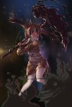  1girl bird_tail brown_coat brown_eyes brown_hair coat eurasian_eagle_owl_(kemono_friends) feathered_wings full_body fur_collar hammer head_wings holding holding_weapon kemono_friends long_sleeves looking_at_viewer multicolored_hair pantyhose serious short_hair solo spread_wings tadano_magu weapon white_legwear wings 