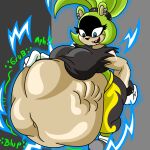 1:1 absurd_res afrosoricid anthro belly big_belly big_breasts blue_eyes breast_expansion breasts chubbycatarts clothed clothing ear_piercing expansion female fur green_body green_fur hi_res idw_publishing mammal organs piercing sega sonic_the_hedgehog_(comics) sonic_the_hedgehog_(idw) sonic_the_hedgehog_(series) sound_effects stomach surge_the_tenrec tenrec vore