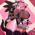 1:1 amphibian anthro axolotl bell_accessory bianca_(vonjungle) big_breasts big_penis black_body black_skin blush bodily_fluids breast_grab breasts clothing cum domestic_cat duo felid feline felis female fur genital_fluids genitals grey_hair hair hand_on_breast heart_symbol hi_res hood huge_breasts huge_penis inner_ear_fluff licorice_(oxyoxyoxyox) male male/female mammal marine mole_salamander motion_lines nipples nipples_visible_through_clothing oxyoxyoxyox penis pink_body pink_fur pink_hair pink_nipples purple_eyes salamander sex thick_thighs thigh_sex translucent translucent_clothing tuft