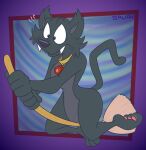 2025 3_toes 4_fingers abstract_background alternate_version_at_paywall anthro arched_back arched_soles archie_comics bent_legs big_butt biped black_body black_fur black_nose butt casual_nudity cheek_tuft collar collar_only colored curling_toes dic_entertainment digital_drawing_(artwork) digital_media_(artwork) domestic_cat ear_tuft ears_outwards facial_tuft fangs feet felid feline felis fingers flat_colors flying flying_broom fur gavanzude gem hi_res humanoid_heel lines_drawn male mammal multicolored_body multicolored_fur nervous nude pawpads paws pink_pawpads pinup pivoted_ears plantigrade pose raised_tail sabrina:_the_animated_series sabrina_the_teenage_witch salem_saberhagen scared signature small_waist solo speed_lines tail teeth toes tuft two_tone_body two_tone_fur wasp_waist white_sclera wide_eyed wide_hips worried