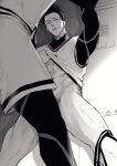  2boys abs barou_shouei blue_lock blue_lock_bodysuit chuma_a_a clothes_lift from_below greyscale highres lifting_another&#039;s_clothes locker lower_body male_focus male_pubic_hair male_underwear male_underwear_pull monochrome multiple_boys muscular muscular_male nagi_seishirou no_pants out_of_frame pubic_hair shirt_lift short_hair soccer_uniform sportswear sweat thighs tight_clothes underwear yaoi 
