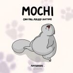 1:1 digital_media_(artwork) domestic_cat english_text felid feline felis feral fur grey_body grey_fur kashicats male mammal mochi_(kashicats) open_mouth simple_background sleeping solo tail text white_background