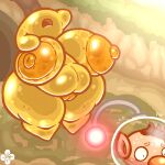 1:1 anthro areola big_breasts bodily_fluids breasts deep_navel elemental_creature female filthyskull genitals goo_creature hi_res hocotatian huge_breasts humanoid navel nervous nintendo nipples not_furry nude nude_female olimar overweight overweight_anthro overweight_female pikmin plasm_wraith sweat thick_thighs vulva wide_hips yellow_body