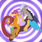 1:1 abstract_background anthro bdsm big_penis bodily_fluids bondage bound chaos_daemon chimera cowgirl_position crying discord_(mlp) draconequus dragon duo ear_fins equid equine fangs feathered_wings feathers female fin forced friendship_is_magic from_front_position genitals greenie-ghost hands_behind_back hasbro hi_res horn horse hybrid hypnosis hypnotic_eyes male male/female mammal mane membrane_(anatomy) membranous_wings mind_control mismatched_wings multicolored_body my_little_pony mythological_creature mythological_scalie mythology on_bottom on_top orange_body orange_scales penetration penis pony purple_spines rape restrained restrained_arms scales scalie sex size_difference smolder_(mlp) spade_tail tail tail_around_arm tail_tuft tears teeth tongue tongue_out tuft warhammer_(franchise) wings