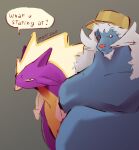 amped_toxtricity anthro anthrofied belly clothing duo facial_hair generation_5_pokemon generation_8_pokemon hair hat hat_only headgear headgear_only headwear headwear_only male male/male mayrawr moobs mostly_nude navel nintendo nipples overweight pokemon pokemon_(species) samurott tongue tongue_out toxtricity