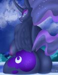 absurd_res anthro areola big_breasts big_butt breasts butt cloud cosmic_hair cutie_mark elelite ethereal_hair female friendship_is_magic hasbro hi_res horn humanoid hybrid idw_publishing my_little_pony my_little_pony:_the_movie_(2017) my_little_pony_(idw) night nightmare_moon_(mlp) nipples pool princess_luna_(mlp) sky solo thick_thighs wings