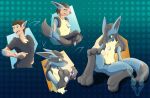 3_fingers 3_toes black_body black_clothing black_fur black_hair black_shirt black_topwear blue_body blue_eyes blue_fur brown_hair clothing dexterthederg eye_color_transformation fangs feet feral fingers forced forced_transformation fur generation_4_pokemon green_eyes hair hi_res human loss_of_dexterity lucario male mammal multicolored_body multicolored_fur nintendo open_mouth pawpads pokemon pokemon_(species) pokemon_transformation shirt sitting solo species_transformation taking_off_shirt teeth toes topwear transformation yellow_body yellow_fur