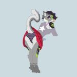 1:1 anthro clothed clothing female fur hi_res keandypupper911 multicolored_body multicolored_clothing multicolored_fur multicolored_panties multicolored_underwear panties punk_tiger raised_tail solo tail teasing underwear upskirt upskirt_view