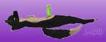 absurd_res anthro black_body black_fur bodily_fluids chado_(chaddyboy) ear_tuft erection fur furry_tail genital_fluids genitals green_penis hi_res lying male mammal marsupial on_back penis precum screpter side_view solo tail tan_body tan_fur the_nature_of_predators thick_penis tuft watermark yellow_eyes yotul_(the_nature_of_predators)