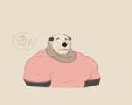anthro barazoku biceps big_muscles big_pecs black_nose blush blush_lines bodily_fluids closed_smile clothed clothed_anthro clothed_male clothing deltoids digital_drawing_(artwork) digital_media_(artwork) duo eliott_(theor) eyebrows flat_colors flying_sweatdrops fur gesture grey_body grey_ears grey_eyebrows grey_fur half-length_portrait hand_gesture hi_res huge_muscles looking_aside looking_at_another male male_anthro mammal monotone_background mouth_closed multicolored_body multicolored_fur muscular muscular_anthro muscular_male mustelid offscreen_character otter pecs pink_clothing pink_shirt pink_t-shirt pink_topwear portrait sea_otter shirt simple_background simple_eyes smile solo_focus sweat sweatdrop t-shirt theor theor_(character) three-quarter_view thumbs_up tight_clothing tight_shirt tight_t-shirt tight_topwear topwear trapezius whiskers white_body white_fur