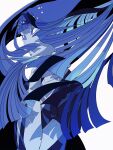  1other blue_eyes blue_hair colored_eyelashes colored_skin covered_mouth floating_hair gem_uniform_(houseki_no_kuni) highres houseki_no_kuni lapis_lazuli_(houseki_no_kuni) long_hair looking_at_viewer mt5_014 other_focus puffy_short_sleeves puffy_sleeves short_sleeves simple_background solo suit upper_body very_long_hair white_background 