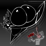 2025 big_butt black_body butt deltarune duo female hi_res melee_weapon rear_view roaring_knight simple_background sword text undertale_(series) unknown_artist weapon