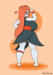 absurd_res big_breasts breasts butt clothing digital_drawing_(artwork) digital_media_(artwork) female flexing generation_5_pokemon hair heart_symbol hi_res humanoid legendary_pokemon looking_at_viewer looking_back meloetta nintendo noclause orange_hair pokemon pokemon_(species) slightly_muscular solo tagme view_from_back