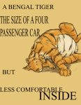 2010 belly bengal_tiger big_belly black_text colored english_text felid feral feral_pred fur guide_lines humor jeri_kleinlowe lying male mammal meme nude on_side orange_body orange_fur pantherine serif_font simple_background sketch solo spread_legs spreading striped_body striped_fur stripes tan_body tan_fur text tiger vore yellow_background