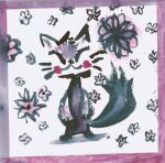 2013 ambiguous_gender bear black_body black_fur domestic_cat felid feline felis flower fur giant_panda hi_res hybrid mammal naircat plant semi-anthro smile solo