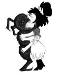 absurd_res anthro arachnid arthropod blush bodily_fluids don&#039;t_starve drooling duo fangs female hi_res hug humanoid kissing klei_entertainment love male male/female meme monochrome muffet multi_limb passionate saliva spider teeth undertale undertale_(series) webber zackocafeina