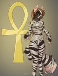  2019 anthro breasts clothed clothing domestic_cat felid feline felis female fur hair hi_res kiara_aman mammal mummy reaper3d solo undead 