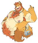 2025 ambiguous_gender ambiguous_prey anthro armpit_hair barabait beard belly belly_hair big_belly body_hair canid canine canis chest_hair claws ear_piercing facial_hair finger_claws fluffy fluffy_tail fur hairy hand_on_belly hi_res jewelry male male_pred mammal musclegut muscular navel necklace nipple_piercing nipples piercing squirming tail tongue tongue_out vore watermark wolf