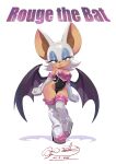 2025 5_fingers anthro armwear bare_shoulders bat bat_wings big_breasts big_ears boots breasts cleavage clothed clothing dated elbow_gloves english_text eyelashes eyeshadow female fingers footwear glistening glistening_body glistening_skin gloves green_eyes hair handwear hi_res high_heels legwear leotard lipstick looking_at_viewer makeup mammal membrane_(anatomy) membranous_wings narrowed_eyes navel_outline nuthename pink_lipstick purple_eyeshadow rouge_the_bat sega shoes short_hair signature simple_background smile solo sonic_the_hedgehog_(series) standing strapless_clothing strapless_leotard text thigh_boots thigh_highs white_background white_hair wings