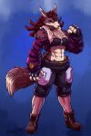 2019 2:3 abs absurd_res athletic athletic_female bandai_namco carmelita_fox digimon digimon_(species) female fur fusion greasymojo hair hi_res multicolored_body multicolored_fur muscular muscular_female red_hair renamon sly_cooper_(series) solo sony_corporation sony_interactive_entertainment sucker_punch_productions two_tone_body two_tone_fur