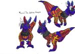 absurd_res ambiguous_gender dinosaur dragon dragonscape drekir feral hi_res horn miguel_the_divine_dragon mythological_creature mythological_scalie mythology prehistoric_species reptile scalie simple_background solo tail theropod traditional_media_(artwork)