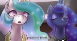 2024 absurd_res ather_os blue_body blue_fur blue_mane cigarette cigarette_in_mouth crown dialogue digital_drawing_(artwork) digital_media_(artwork) duo english_text equid equine ethereal_hair ethereal_mane eyelashes eyes_closed female feral friendship_is_magic fur hasbro headgear hi_res horn mammal mane meme multicolored_mane my_little_pony mythological_creature mythological_equine mythology object_in_mouth open_mouth pink_mane princess_celestia_(mlp) princess_luna_(mlp) pseudo_hair pseudo_mane purple_eyes regalia sibling_(lore) sister_(lore) sisters_(lore) smoking smoking_cigarette teal_mane text the_orville tiara unicorn unicorn_horn white_body white_fur