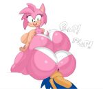 amy_rose anonymous_artist anthro big_breasts big_butt breasts butt clothed clothing duo eulipotyphlan facesitting female green_eyes hedgehog huge_butt male male/female mammal motion_lines second-party_source sega sitting_on_another sonic_the_hedgehog sonic_the_hedgehog_(series) topless topless_female