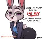 2025 anthro artist_name big_butt brachyzoid breasts butt dialogue digital_media_(artwork) disney english_text european_rabbit female half-closed_eyes hi_res judy_hopps lagomorph leporid looking_at_viewer mammal narrowed_eyes open_mouth oryctolagus patreon pear-shaped_figure purple_eyes rabbit scut_tail short_tail small_breasts solo tail talking_to_viewer text thick_thighs url wide_hips zootopia