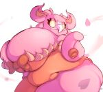anthro aromatisse big_breasts breasts clothing dress female flower generation_6_pokemon hi_res holidays huge_breasts lightmizano nintendo overweight pink_body plant pokemon pokemon_(species) red_clothing red_dress rose_(flower) solo valentine&#039;s_day yellow_eyes