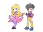  2boys afro belt black_shoes blonde_hair blue_eyes blue_shoes chibi chibi_only closed_mouth coat commentary_request curly_hair full_body funny_valentine gloves grey_hair hand_in_pocket high_collar highres jacket jojo_no_kimyou_na_bouken jojolion long_hair long_sleeves multiple_boys open_mouth orange_belt pants pink_coat purple_gloves purple_jacket rairack777 red_eyes shoes smile standing steel_ball_run stuffed_animal stuffed_toy teddy_bear time_paradox tooru_(jojolion) transparent_background undercut yellow_pants 