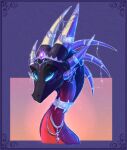 2025 accessory activision black_body black_scales crown cynder digital_media_(artwork) dragon female feral green_eyes half-length_portrait headgear headshot_portrait hi_res horn jewelry multi_horn mythological_creature mythological_scalie mythology necklace plaguedogs123 portrait queen royalty scales scalie solo sparkles spyro_the_dragon