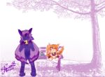 anonymous_artist avali bandai_namco bench digimon digimon_(species) duo eating eating_food hi_res invalid_tag male meicoomon on_bench rever8 seththeavali sitting sitting_on_bench sitting_together