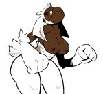 2012 4_fingers animal_humanoid big_breasts big_hands breasts brown_body brown_breasts brown_eyes brown_nipples brown_skin cave_story dark_body dark_breasts dark_nipples dark_skin digital_drawing_(artwork) digital_media_(artwork) eyelashes female female_humanoid fingers fist flesh_fang floppy_ears fur hair humanoid hybrid lagomorph lagomorph_humanoid lop_ears mammal mammal_humanoid mangneto mimiga navel nipples possessed_sue shaded short_tail simple_background simple_shading standing sue_sakamoto tail thick_thighs white_background white_body white_ears white_fur white_hair white_tail wide_hipped_female wide_hipped_humanoid