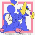 1:1 accessory all_fours animated anthro anus big_butt blinking blue_body blue_fur breasts butt butters_(theenyface) canid canine crossed_legs feet female fox fur furgonomics genitals green_eyes hair holding_face jewelry krystal_(star_fox) looking_back loop male male/female mammal nintendo oral pawpads penis ring short_hair short_playtime solo star_fox tail tail_accessory tail_jewelry tail_ring theenyface vulva white_body white_fur