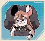 absurd_res animated anthro blush breasts brown_hair butt butt_focus chamiku clothed clothing cuki_kuin cukizilla female female_anthro fur hair hi_res interspecies light_body long_hair mammal murid murine partially_clothed rat rodent short_playtime simple_background solo white_body
