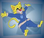 2024 3_toes anthro artist_name barefoot blonde_hair blue_bottomwear blue_clothing blue_jacket blue_pants blue_topwear bottomwear brown_clothing brown_jacket brown_topwear clothed clothing digital_media_(artwork) domestic_cat fangs feet felid feline felis fur gavanzude hair happy hi_res high-angle_view jacket lying male mammal multicolored_body multicolored_clothing multicolored_fur multicolored_topwear nintendo on_back on_snow pants paws plantigrade red_nose sharp_teeth smile snow snow_angel soles solo spitz_(warioware) tail tan_body tan_fur teeth text three-quarter_view toes topwear two_tone_body two_tone_clothing two_tone_fur two_tone_jacket two_tone_topwear warioware yellow_body yellow_ears yellow_fur yellow_tail