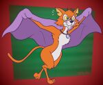 2024 anthro artist_name bedding black_nose blanket bunnicula_(series) chester_(bunnicula) collar collar_tag curvy_figure digital_media_(artwork) domestic_cat felid feline felis fur gavanzude green_eyes hair hi_res holding_blanket male mammal multicolored_body multicolored_fur notched_ear orange_body orange_ears orange_fur orange_hair running smile solo teeth text two_tone_body two_tone_fur whiskers white_body white_fur yellow_sclera