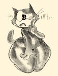anthro black_body black_fur curvy_figure domestic_cat felid feline felis felix_the_cat felix_the_cat_(series) femboy fur male mammal simple_background sketch solo solsticespaghetti tail thick_thighs toony whiskers white_background wide_hips