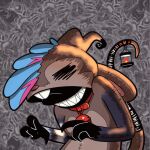 1:1 animated anthro bell bell_collar claw_fingers clothing collar costume generation_7_pokemon lamp lantern mimikyu mouse_tail nintendo pokemon pokemon_(species) red_collar shadow_creature sharp_teeth short_playtime smile tail teeth trevor-fox trevor-fox_(character)