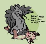 2025 abdominal_bulge aliasing anthro antlers avian beak bird bizr blush blush_lines bodily_fluids breasts claws clitoris cowgirl_position cum cum_in_vagina cum_inflation cum_inside cum_on_self deer digital_media_(artwork) dominant dominant_female duo english_text erection excessive_cum excessive_genital_fluids feathered_wings feathers featureless_breasts female forced from_front_position fur genital_fluids genitals grey_body hand_behind_head hi_res horn inflation juniper_titmouse kodin male male/female male_penetrating mammal nude on_bottom on_top open_mouth oscine passerine penetration penile penis pinned pinned_to_ground rape scared semi-anthro sex simple_background smile text tit_(bird) titmouse_(bird) vaginal vaginal_penetration vera_(bizr) winged_arms wings