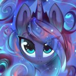  1:1 2019 equid female feral friendship_is_magic frown hair hi_res horn looking_at_viewer mammal mirroredsea my_little_pony portrait princess_luna_(mlp) simple_background solo unicorn white_background 