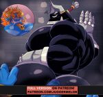 alternate_version_at_paywall anthro barazoku beard big_butt black_body blue_body blush bodily_fluids butt butt_grab censored cutaway demon duo erection facial_hair foreskin furcas_(kings_of_hell) genitals grin hair hand_on_butt hi_res horn humanoid_genitalia humanoid_penis imminent_anal imminent_sex juggermelon kemono kings_of_hell male male/male mosaic_censorship mostly_nude muscular muscular_anthro muscular_male pecs penis red_hair smile sweat text topknot tusks url white_hair yama_(kings_of_hell)